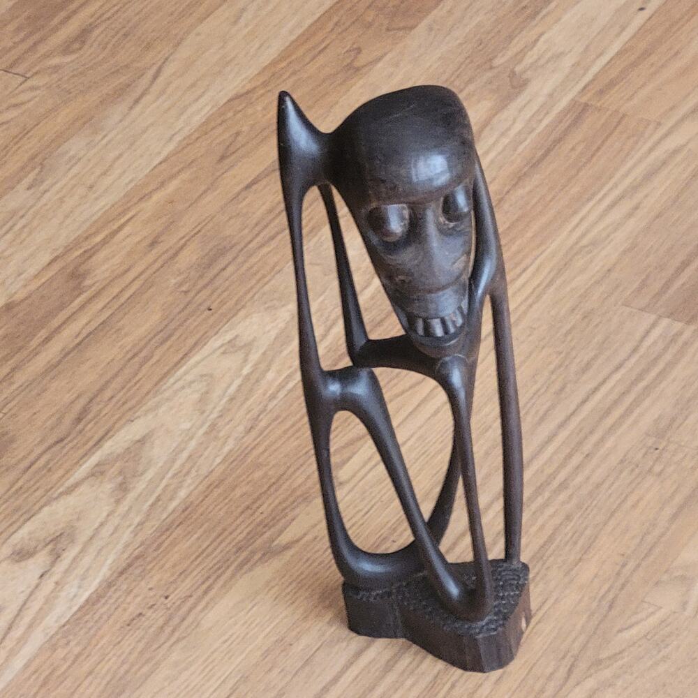 Vintage hand-carved Makonde Shetani spirit sculpture figure from East Africa